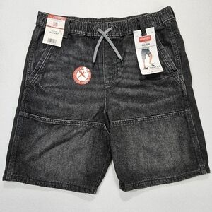Wrangler Five Star Skater Relaxed‎ Boys Black Pull On Shorts Size XL Size 14-16